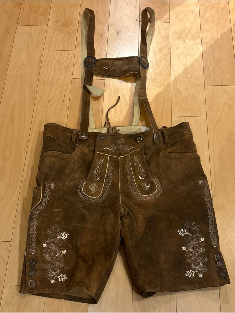Oktoberfest Lederhosen - Authentic Bavarian Lederhosen-Suede Leather Size 56